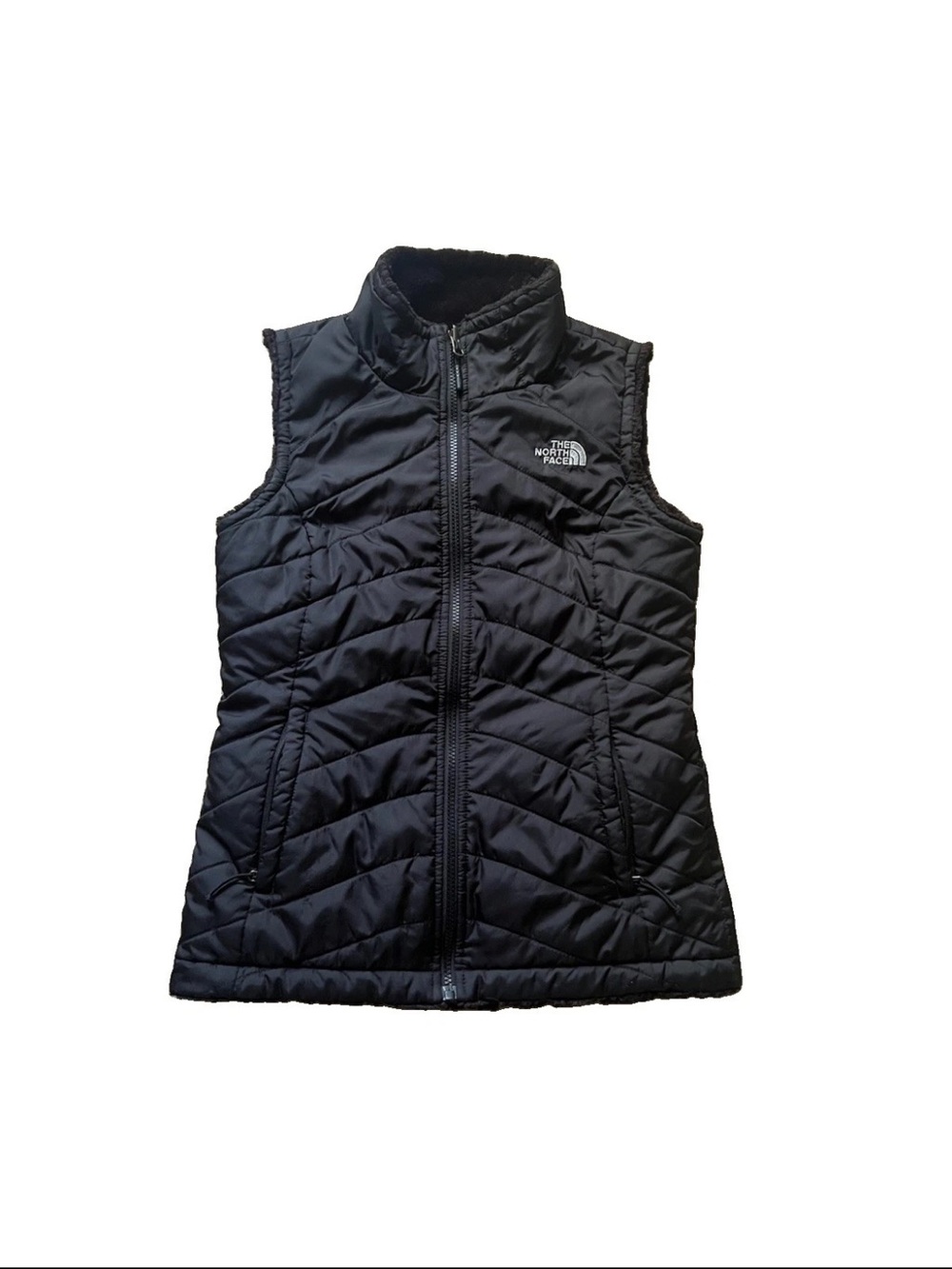 The North Face TNF Women's Black Full Zip Insulated Reversible Vest Size XS